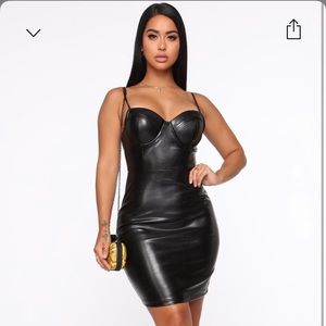 Fashion nova Carmella pu leather midi dress